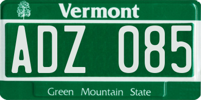 VT license plate ADZ085