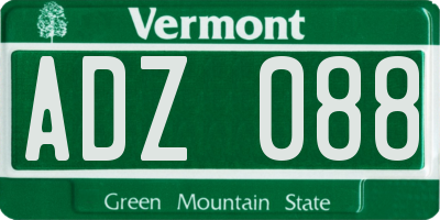 VT license plate ADZ088