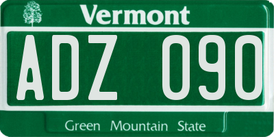 VT license plate ADZ090