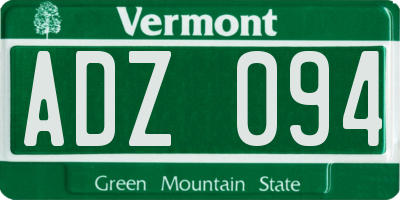 VT license plate ADZ094