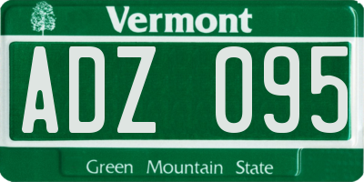 VT license plate ADZ095