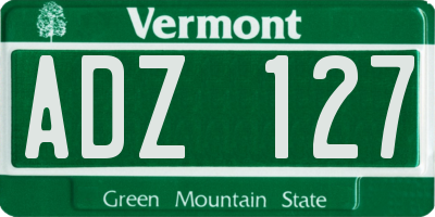 VT license plate ADZ127