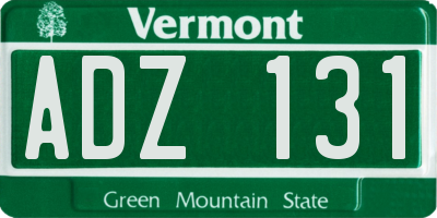 VT license plate ADZ131