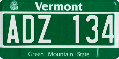 VT license plate ADZ134