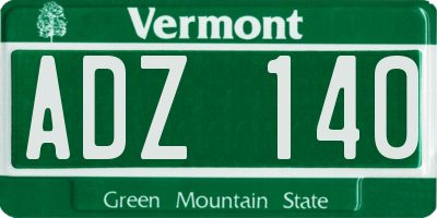 VT license plate ADZ140