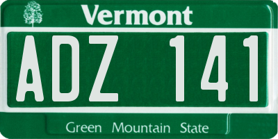 VT license plate ADZ141
