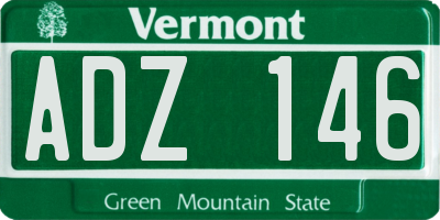 VT license plate ADZ146