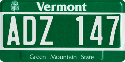 VT license plate ADZ147