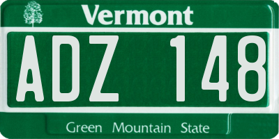 VT license plate ADZ148