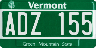 VT license plate ADZ155