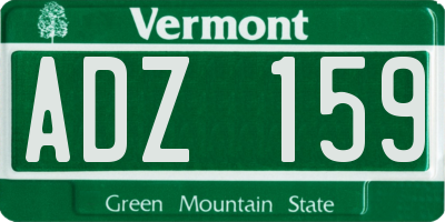 VT license plate ADZ159