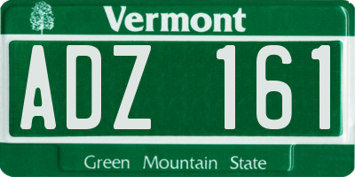 VT license plate ADZ161