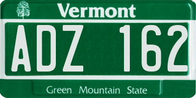 VT license plate ADZ162