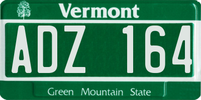VT license plate ADZ164