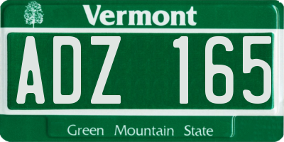VT license plate ADZ165
