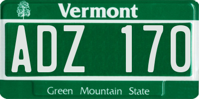 VT license plate ADZ170