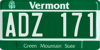 VT license plate ADZ171