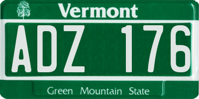 VT license plate ADZ176