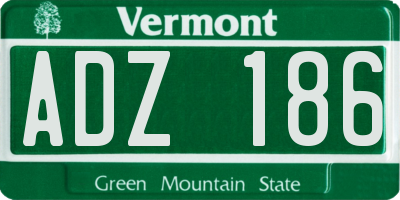 VT license plate ADZ186