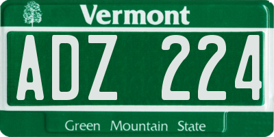 VT license plate ADZ224