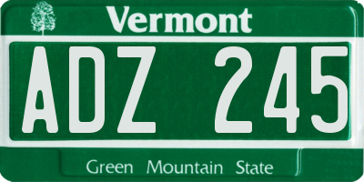 VT license plate ADZ245