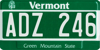 VT license plate ADZ246