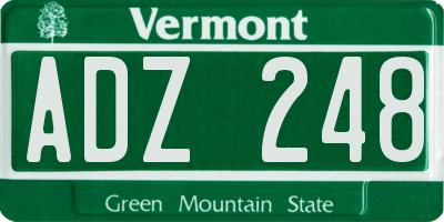 VT license plate ADZ248
