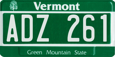 VT license plate ADZ261