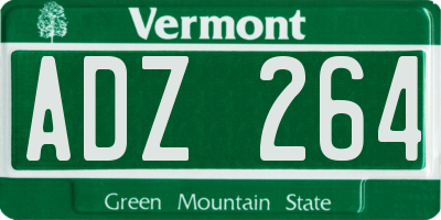 VT license plate ADZ264