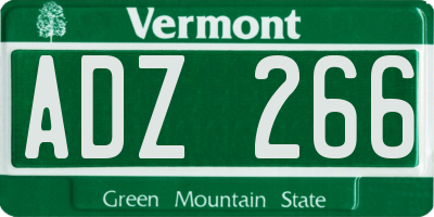 VT license plate ADZ266