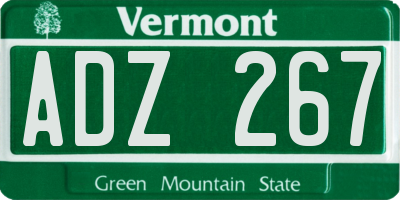 VT license plate ADZ267