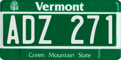 VT license plate ADZ271