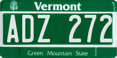 VT license plate ADZ272