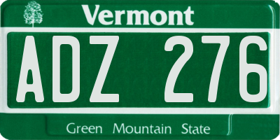 VT license plate ADZ276
