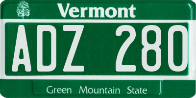 VT license plate ADZ280