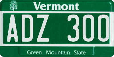 VT license plate ADZ300