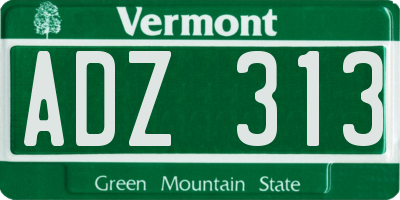 VT license plate ADZ313