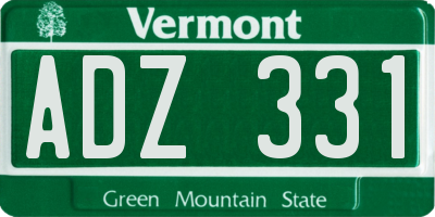 VT license plate ADZ331