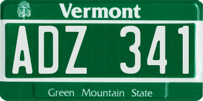 VT license plate ADZ341