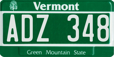 VT license plate ADZ348