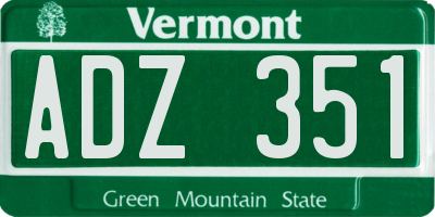 VT license plate ADZ351