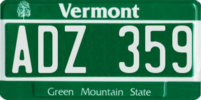 VT license plate ADZ359