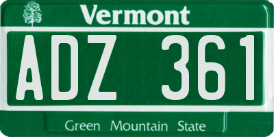 VT license plate ADZ361