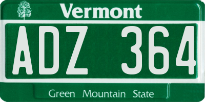 VT license plate ADZ364