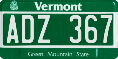 VT license plate ADZ367