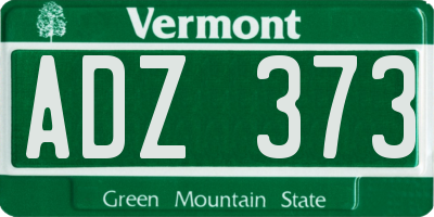 VT license plate ADZ373