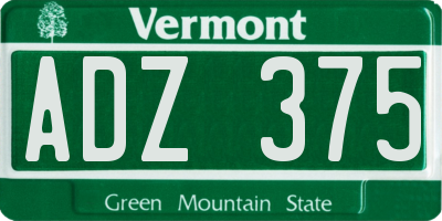 VT license plate ADZ375