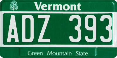 VT license plate ADZ393