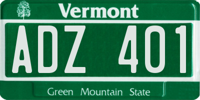 VT license plate ADZ401