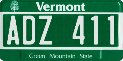 VT license plate ADZ411